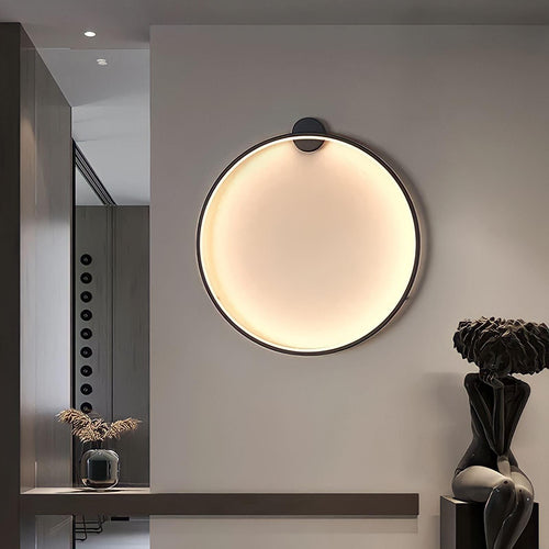 Applique murale anneau LED classique noire ou dorée