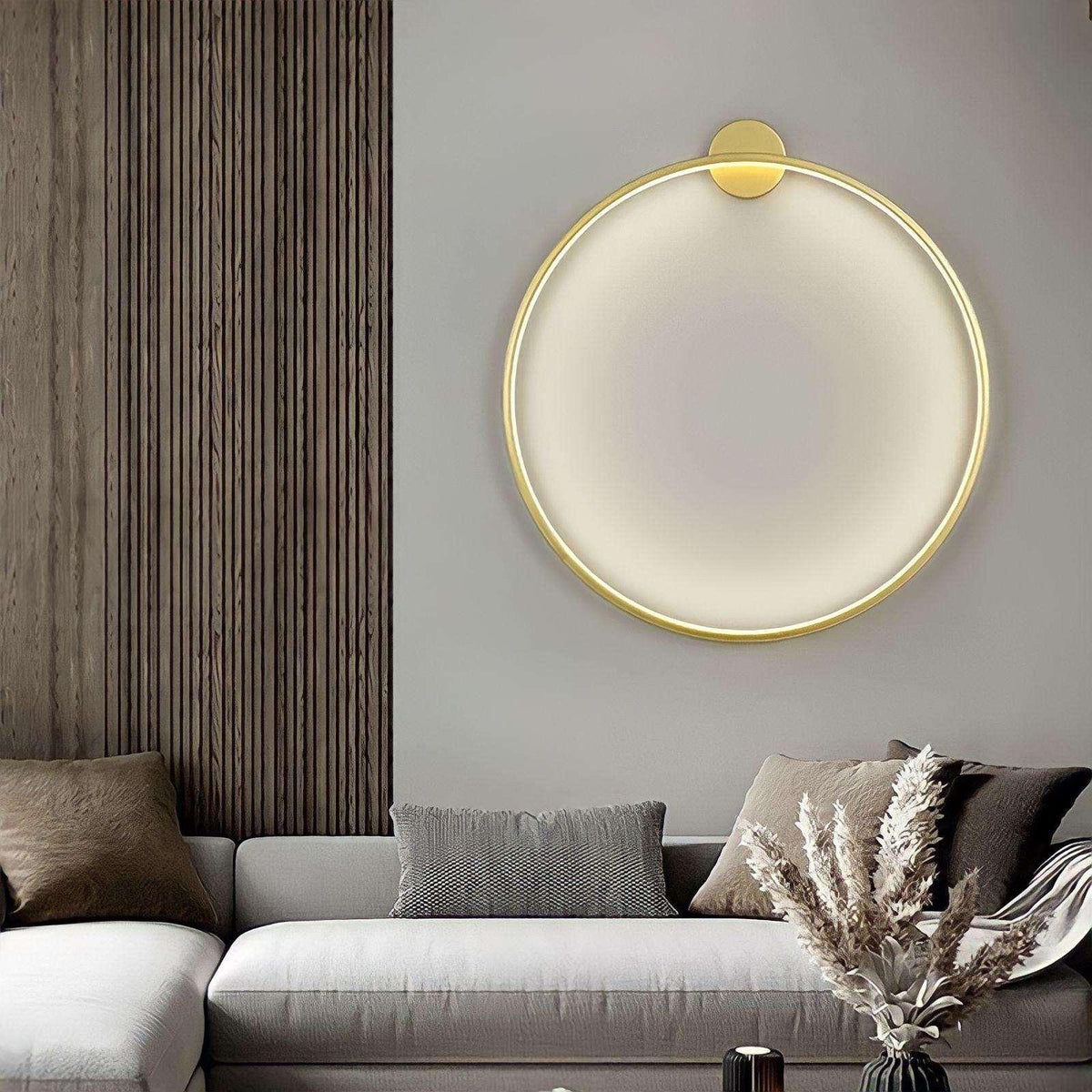 Applique murale anneau LED classique noire ou dorée, vue 2