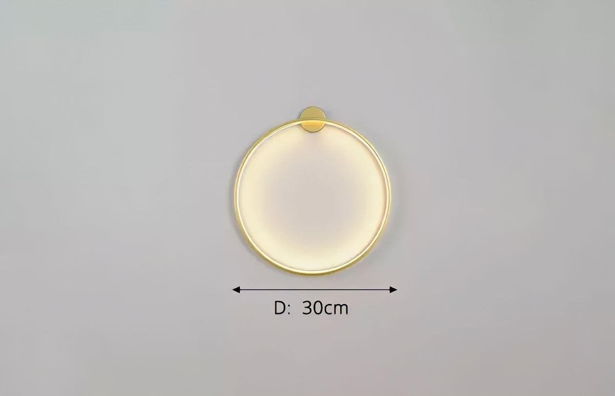 Applique murale anneau LED classique noire ou dorée, vue 7