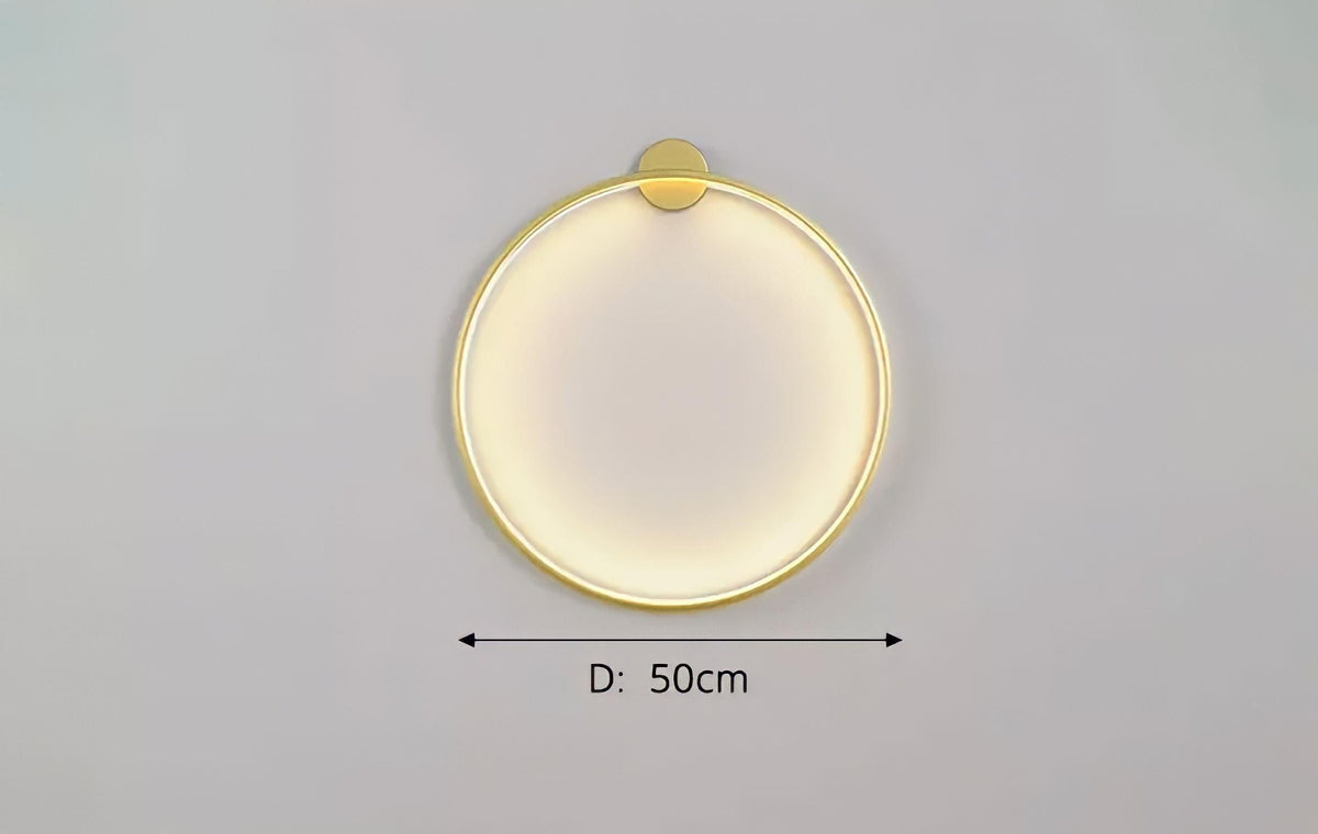 Applique murale anneau LED classique noire ou dorée, vue 8