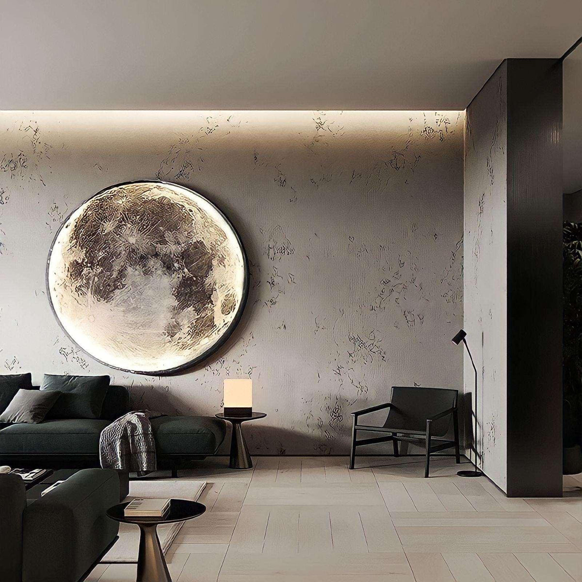 Applique murale anneau LED motif lune, rétroéclairée, vue 2
