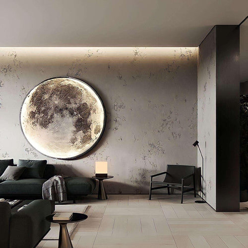 Applique murale anneau LED motif lune, rétroéclairée, vue 2