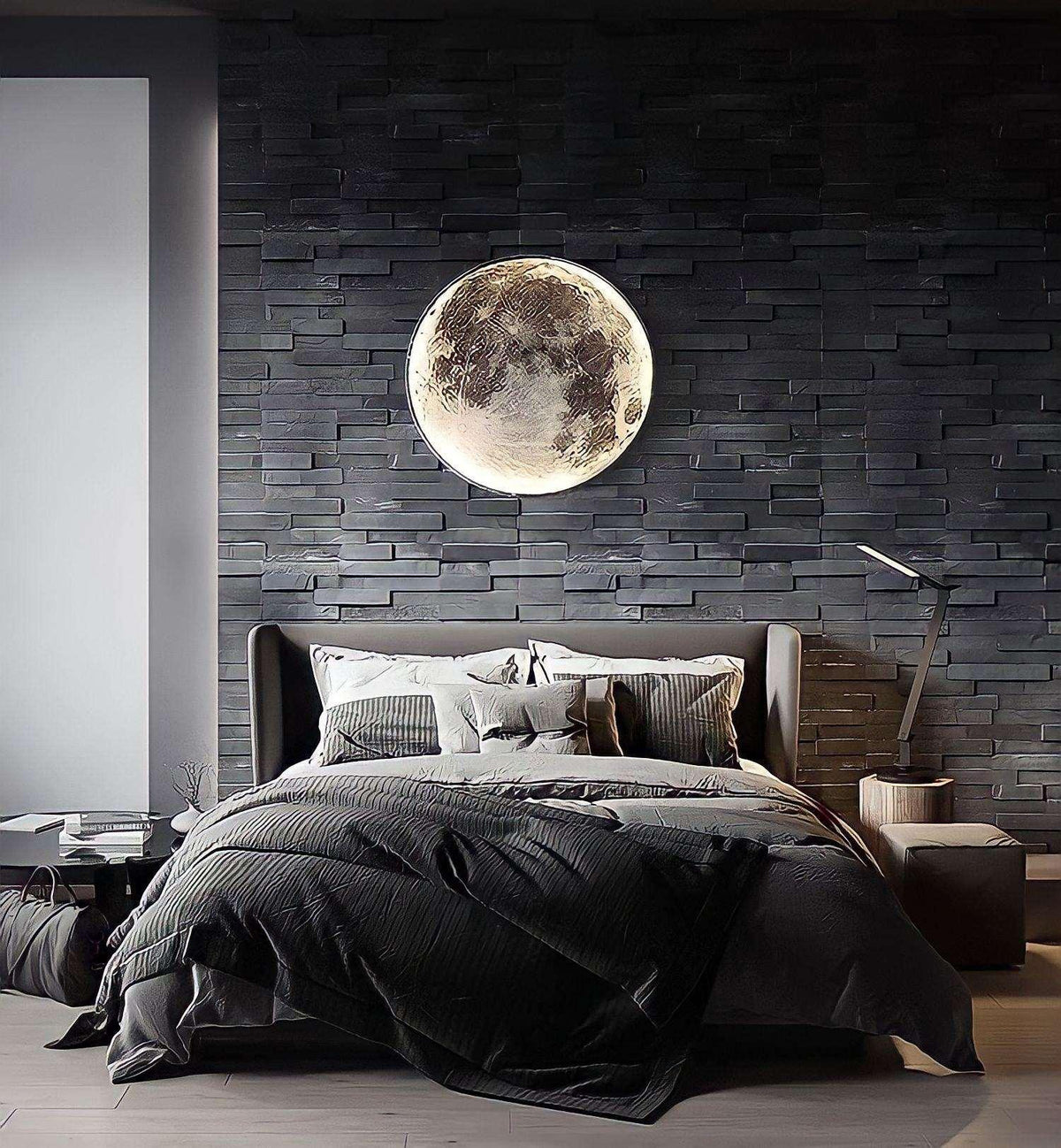 Applique murale anneau LED motif lune, rétroéclairée, vue 4