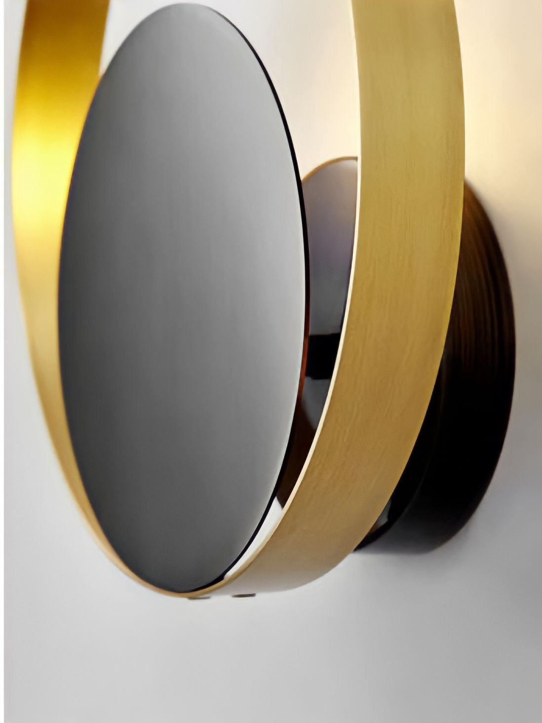 Applique murale anneau LED noir et bronze en fer et verre, vue 5