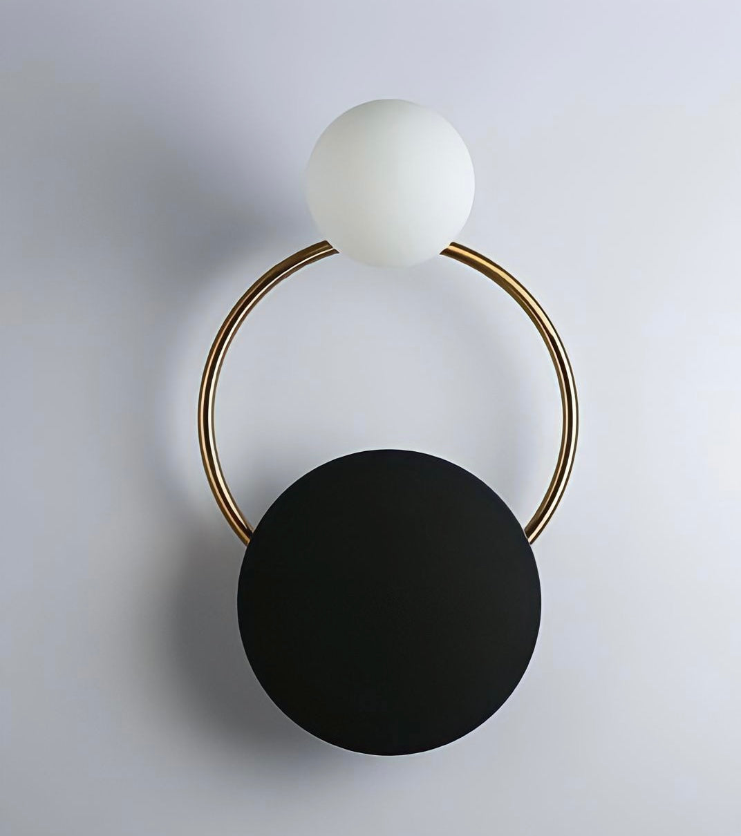Applique murale anneau LED noir et bronze en fer et verre, vue 8