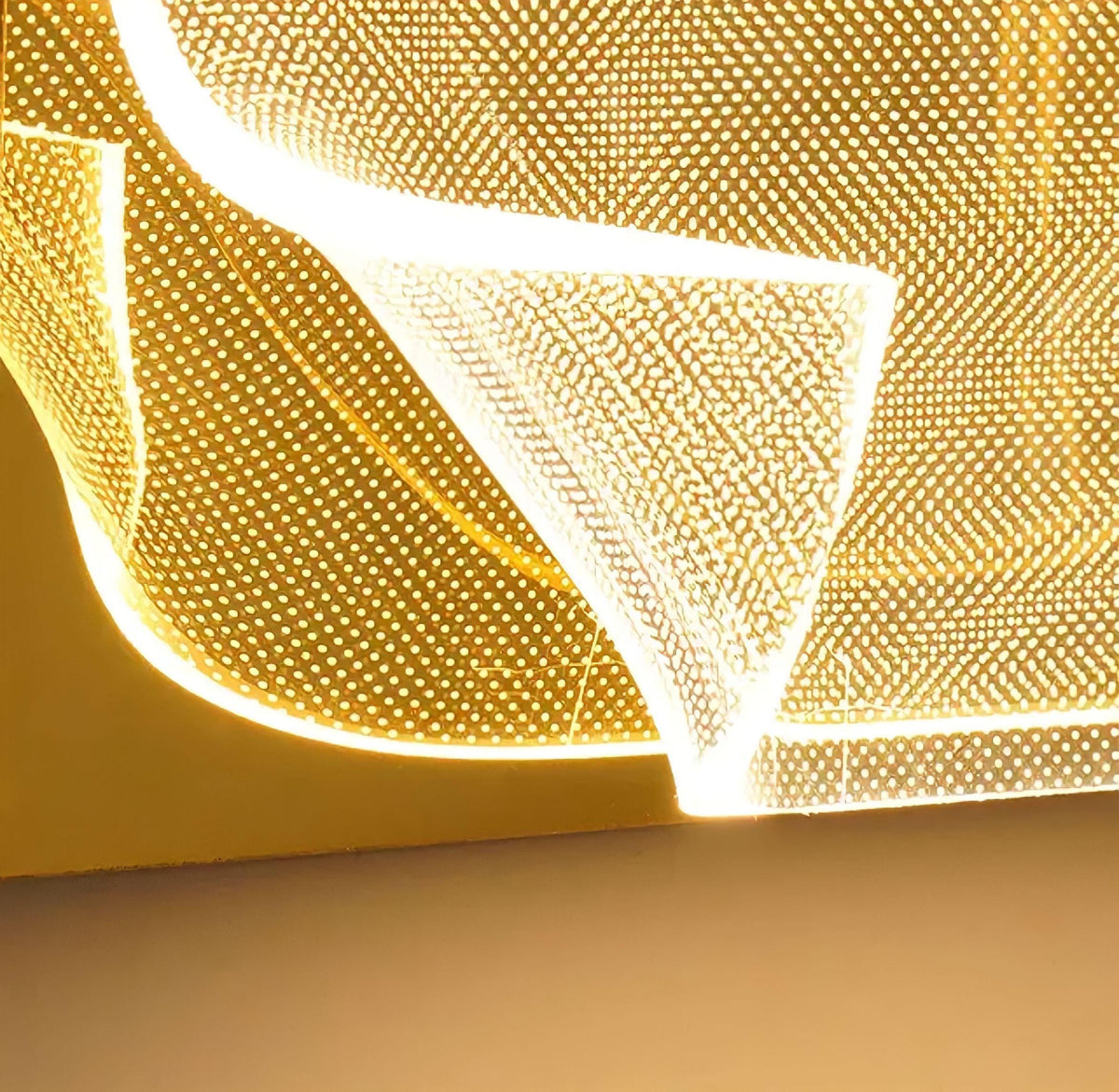 Applique murale design dorée futuriste, LED intégrée, vue 2