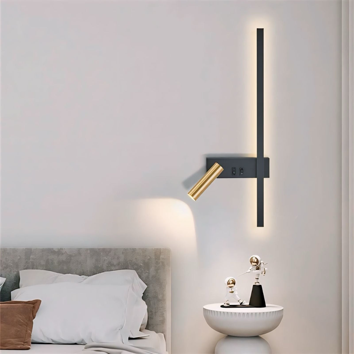 Applique murale design double avec liseuse orientable Lettura, vue 2