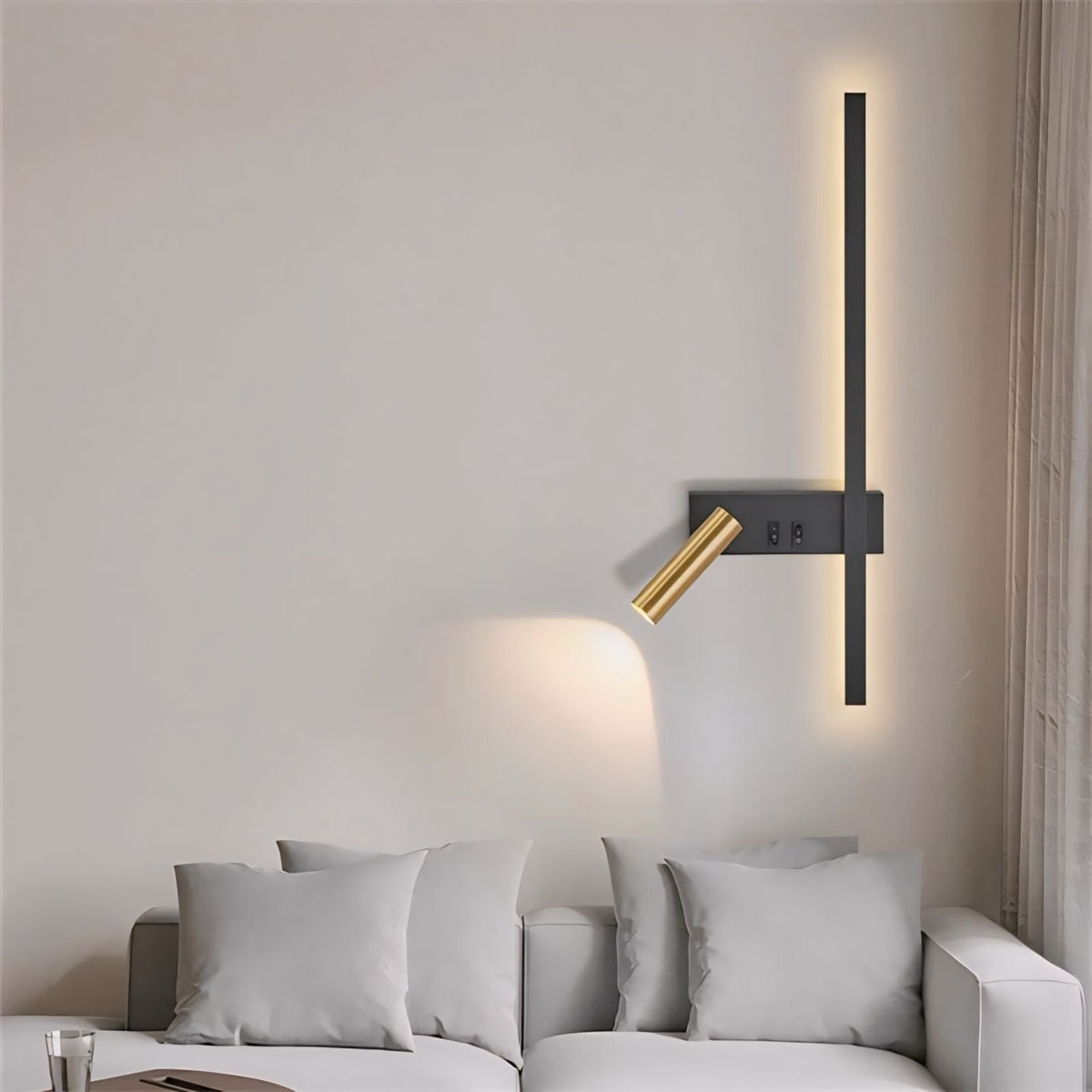 Applique murale design double avec liseuse orientable Lettura, vue 5