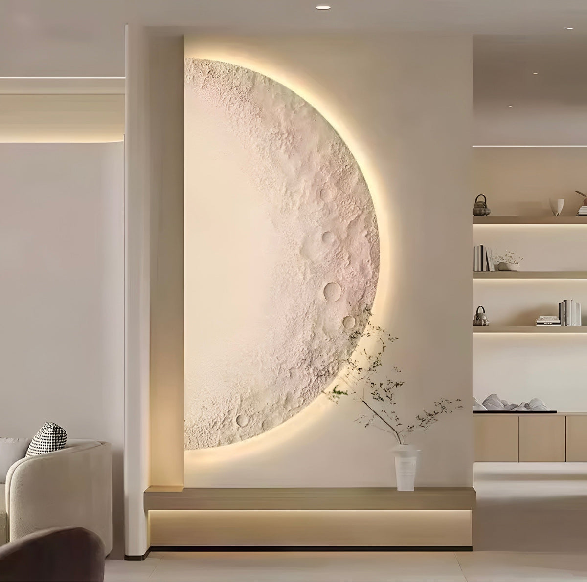 Applique murale design en demi-lune à lumière indirecte