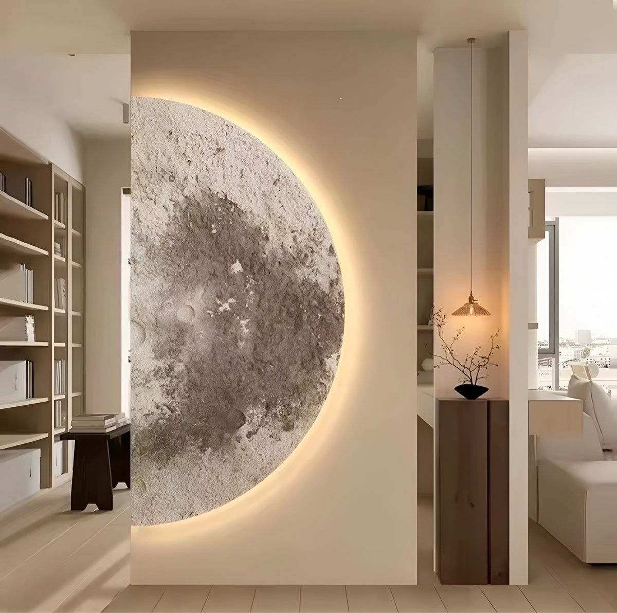 Applique murale design en demi-lune à lumière indirecte, vue 2