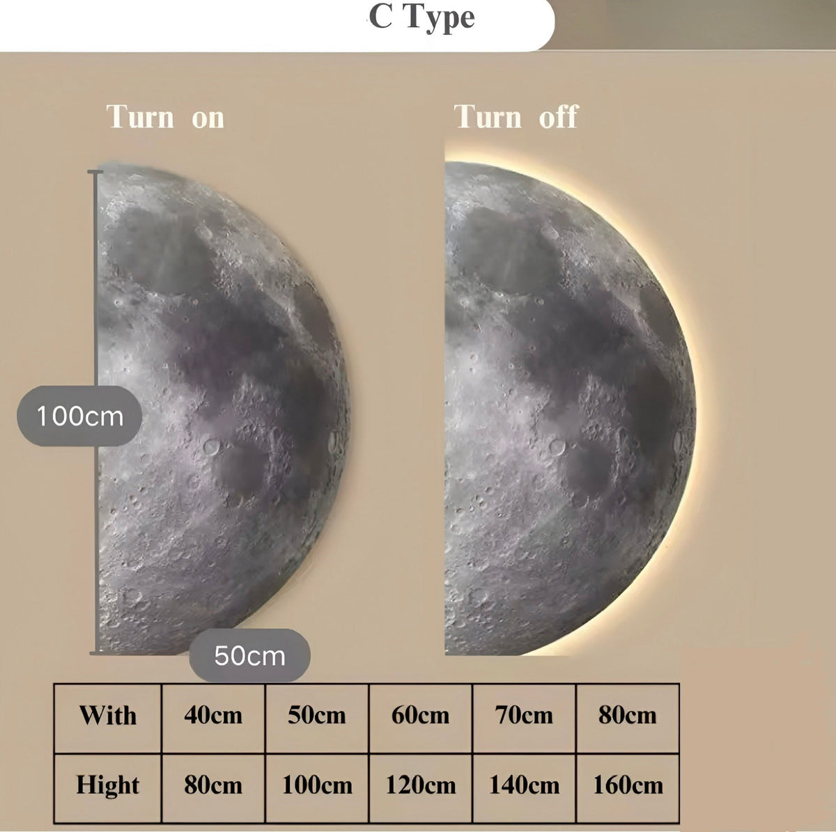 Applique murale design en demi-lune à lumière indirecte, vue 6