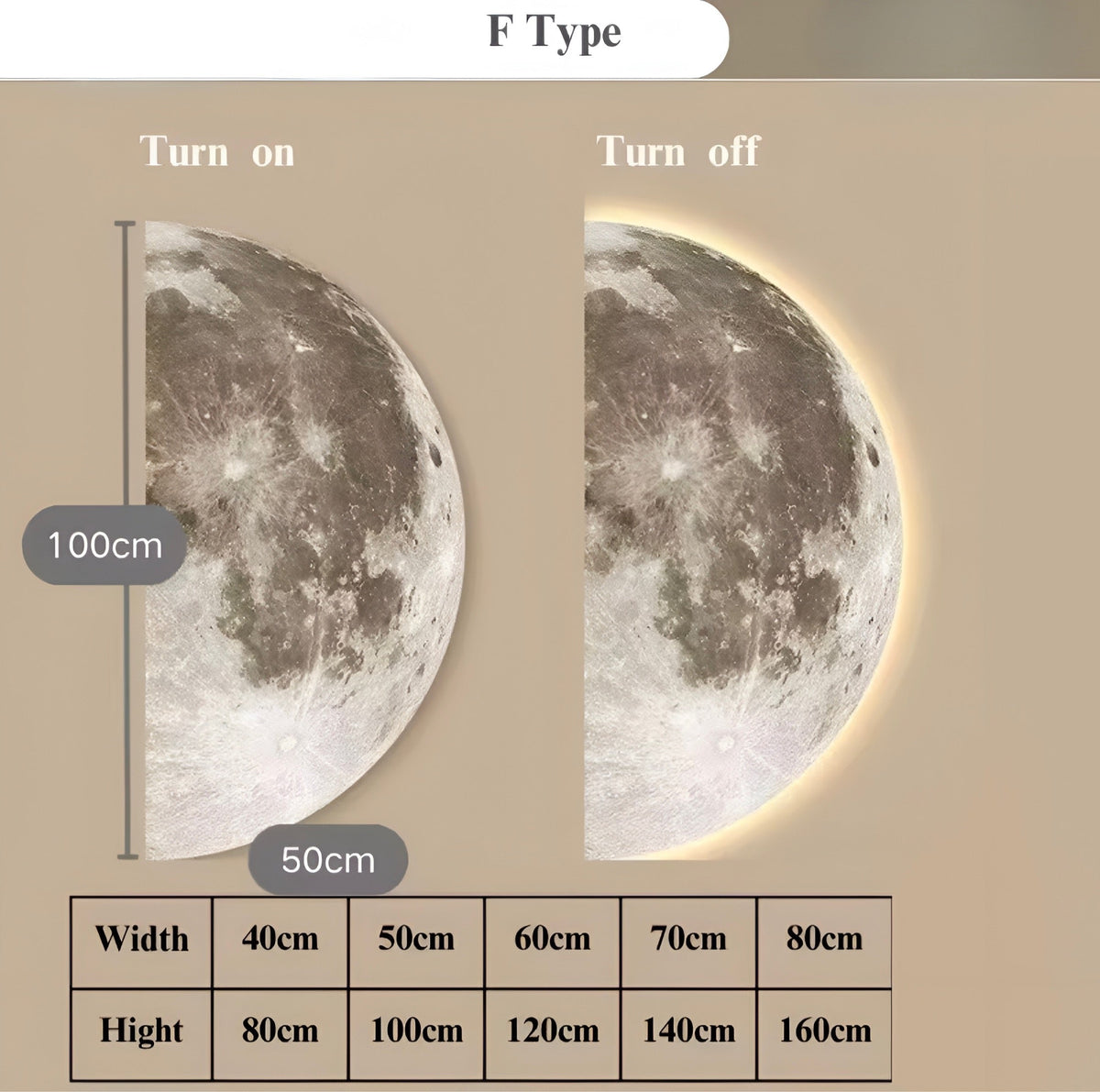 Applique murale design en demi-lune à lumière indirecte, vue 8