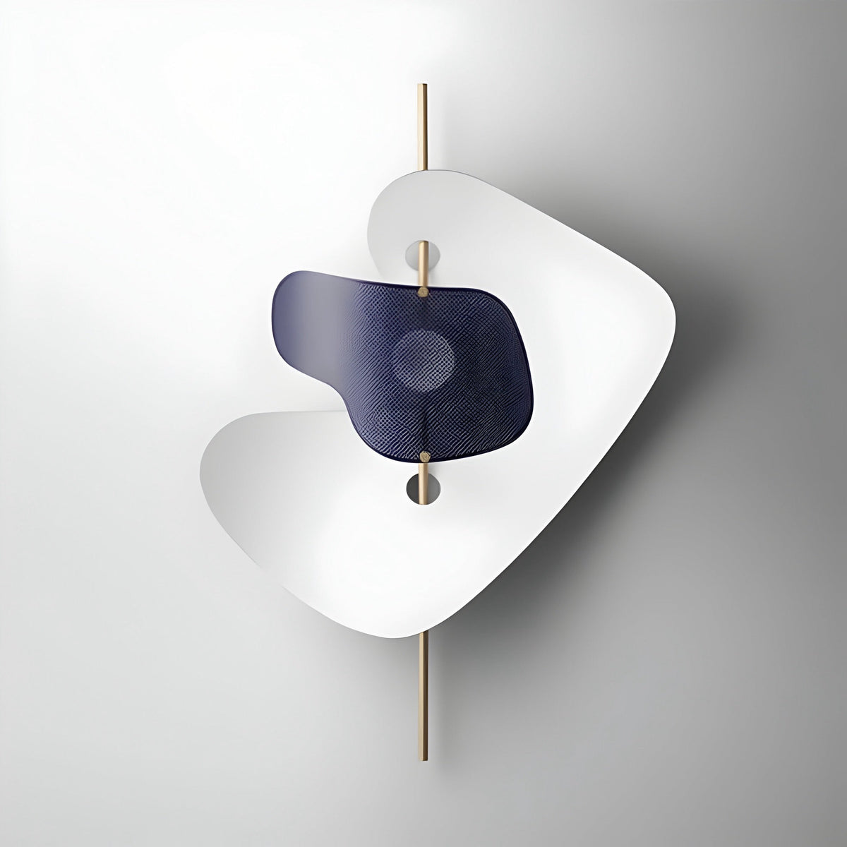 Applique murale design en tôle d'acier grise et blanche