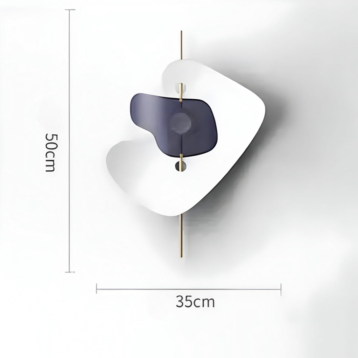 Applique murale design en tôle d'acier grise et blanche, vue 7