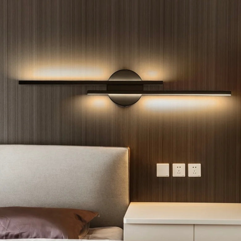 Applique murale design fine en acier, noir ou blanc