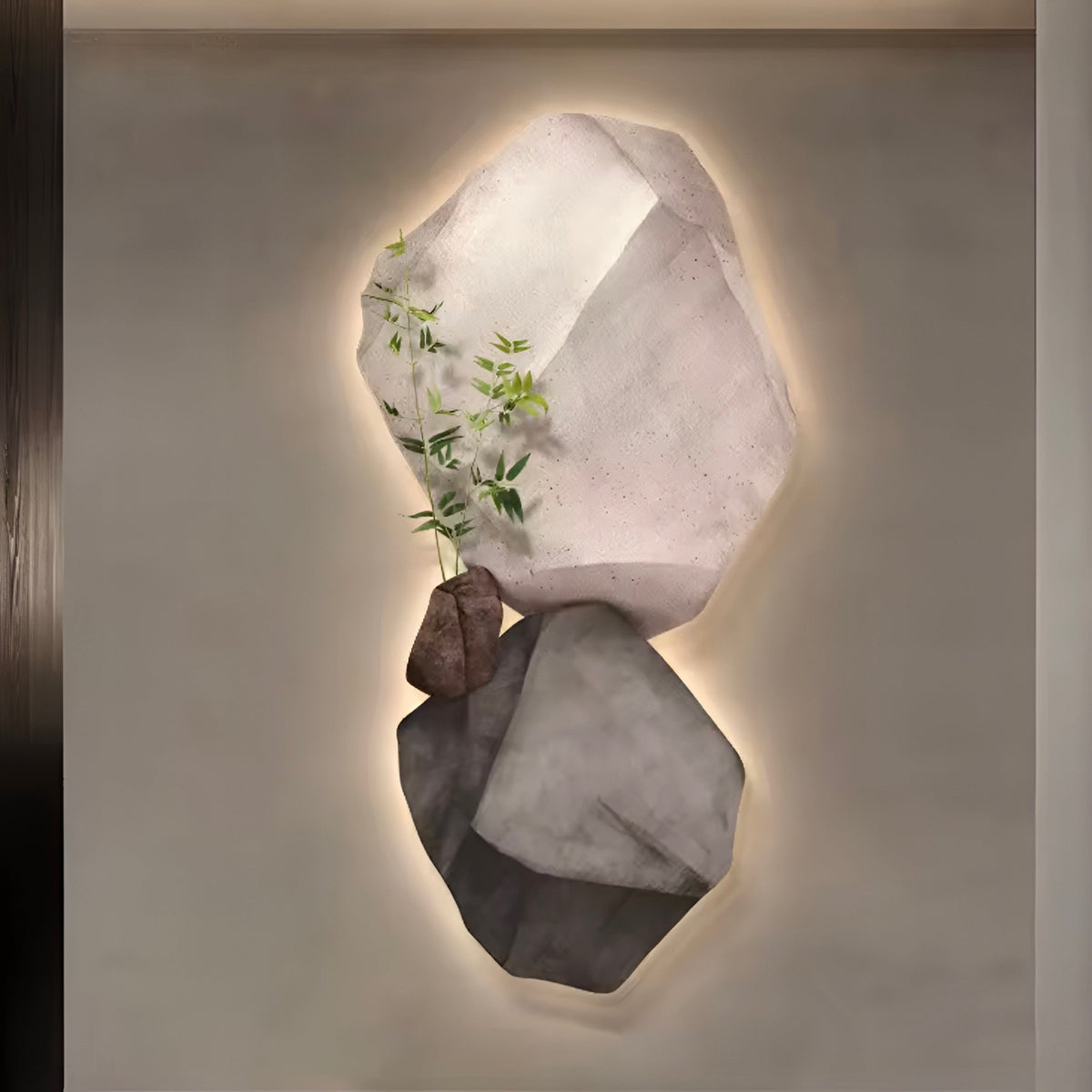 Applique murale pierre artificielle à halo lumineux, vue 5