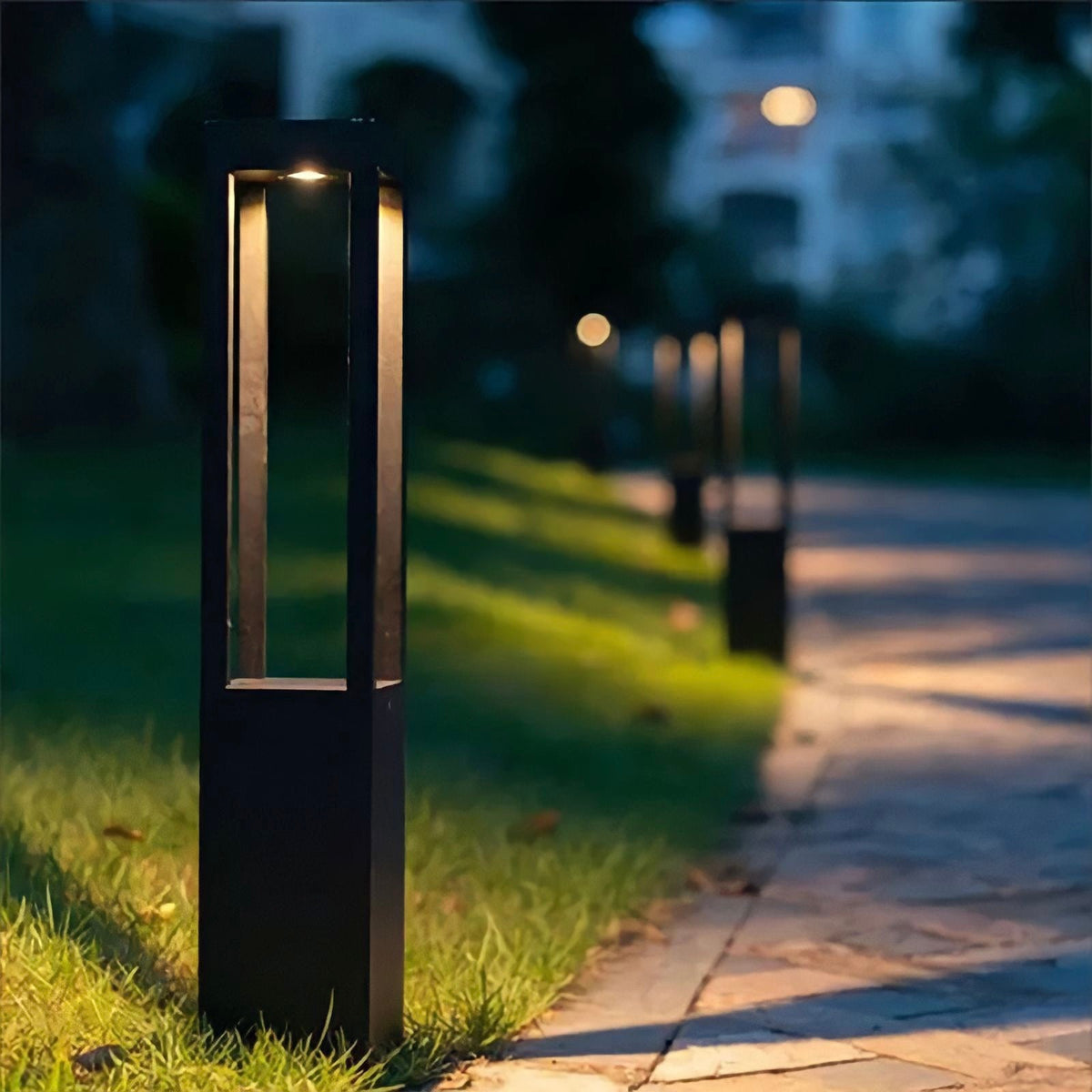 Borne extérieure LED en aluminium noir, IP68