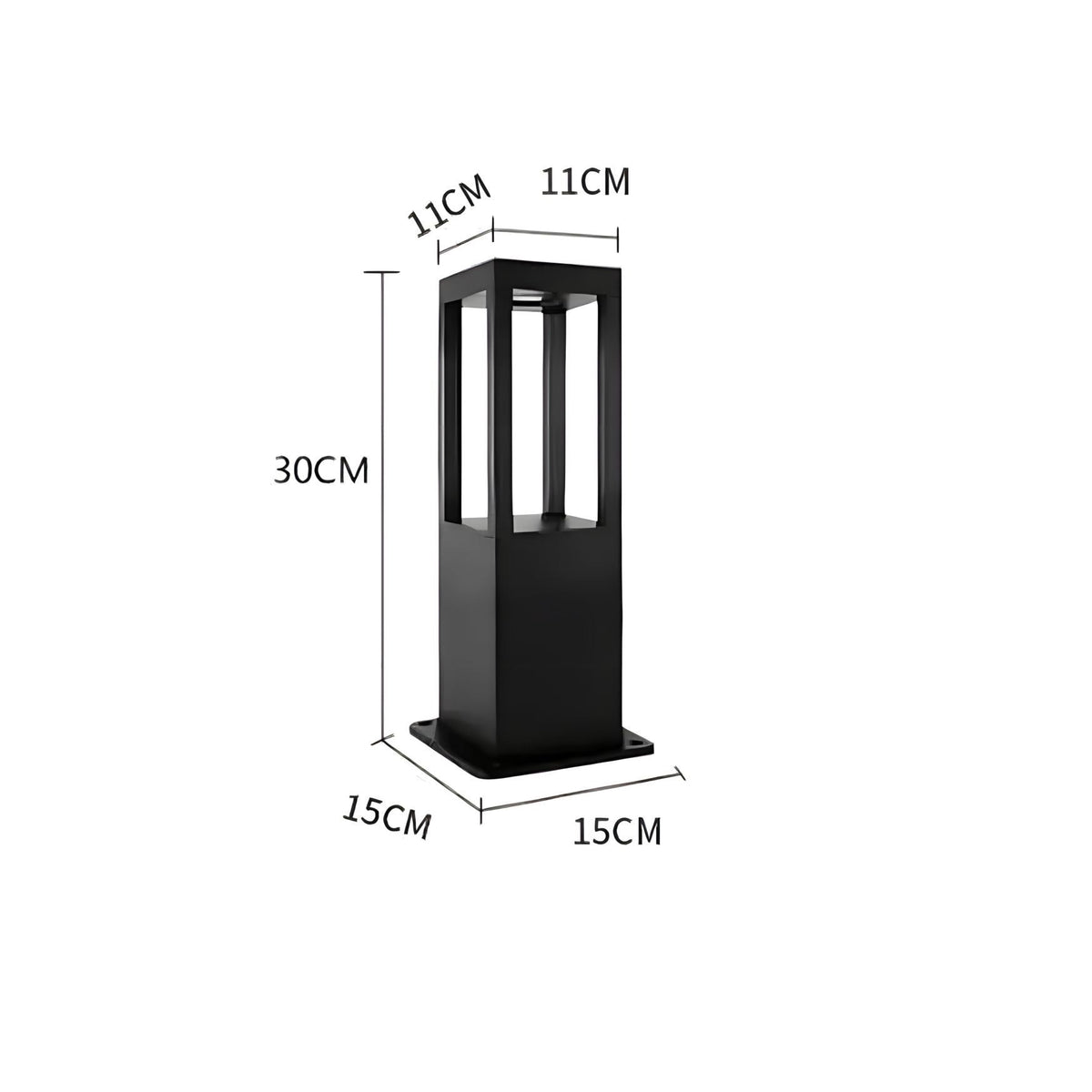 Borne extérieure LED en aluminium noir, IP68, vue 6