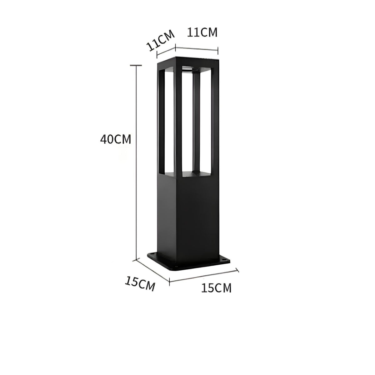 Borne extérieure LED en aluminium noir, IP68, vue 7