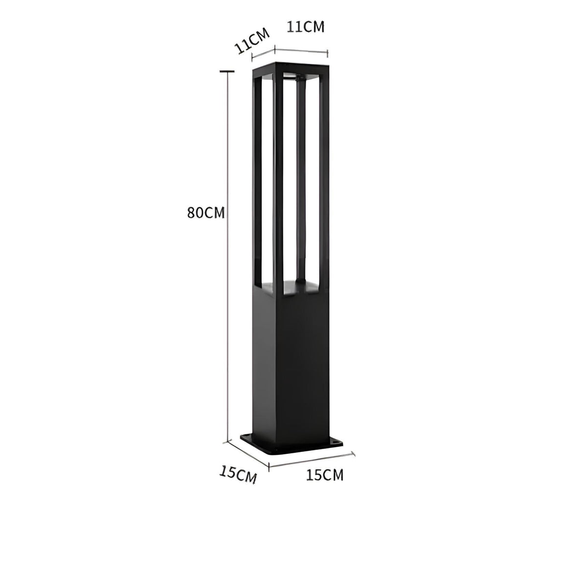 Borne extérieure LED en aluminium noir, IP68, vue 9