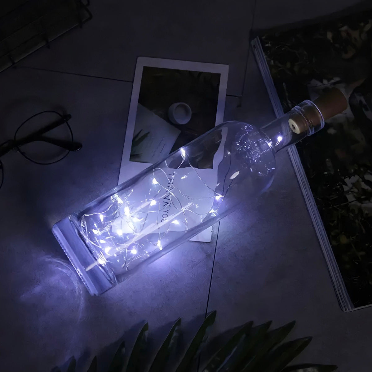 Guirlande LED pour bouteille avec bouchon interrupteur