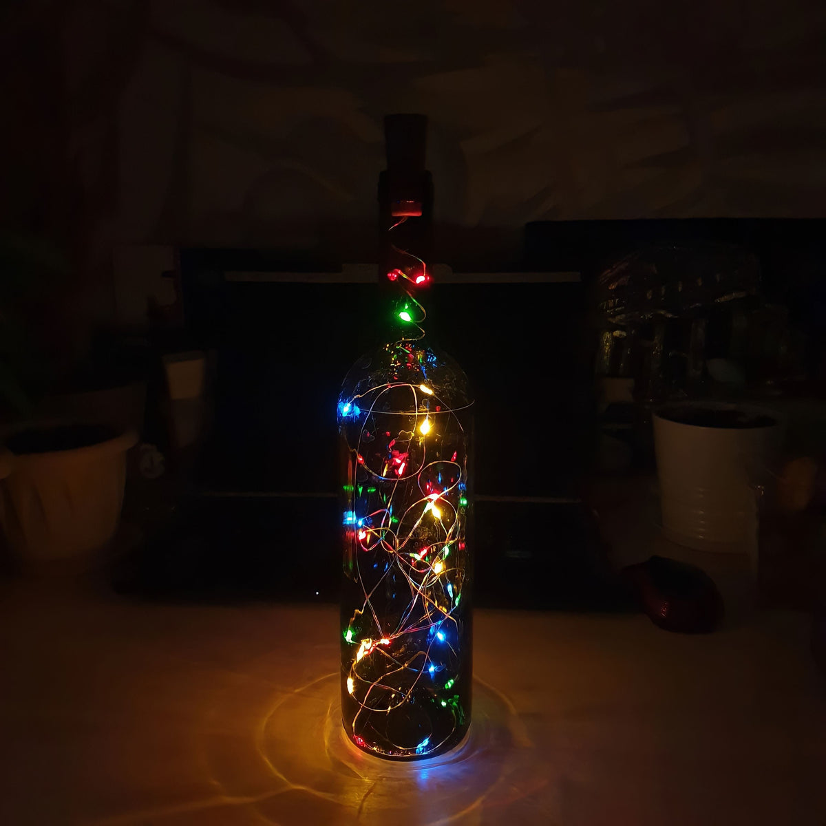 Guirlande LED pour bouteille avec bouchon interrupteur, vue 2
