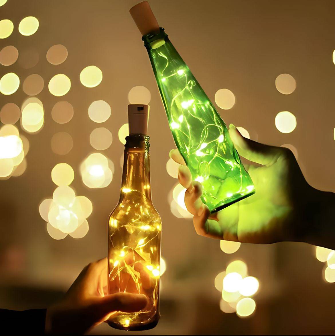 Guirlande LED pour bouteille avec bouchon interrupteur, vue 3