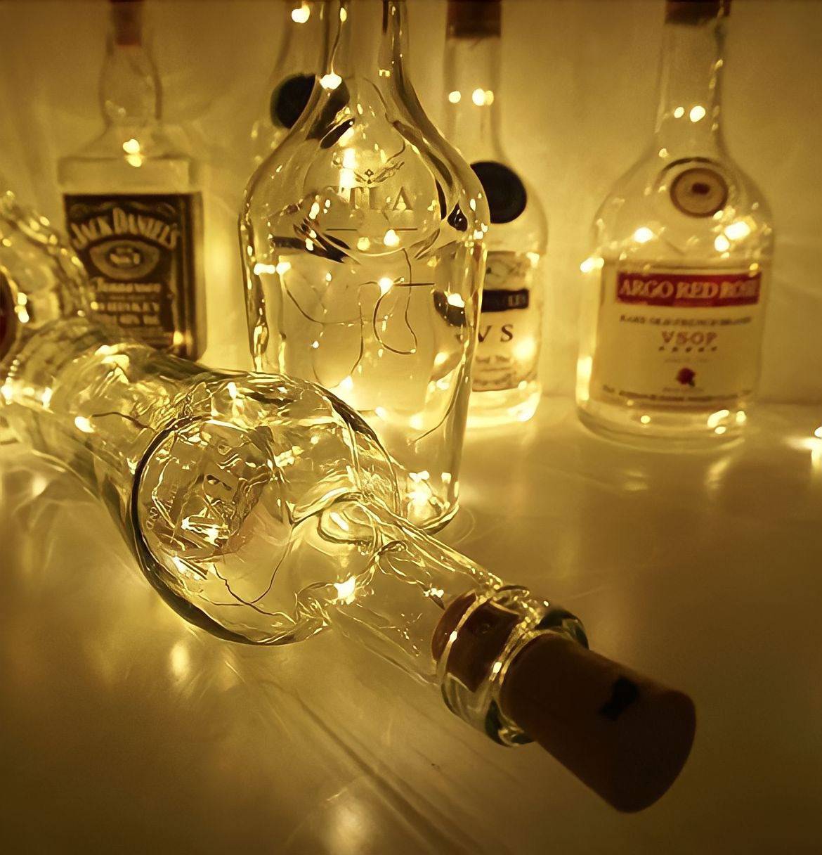 Guirlande LED pour bouteille avec bouchon interrupteur, vue 5