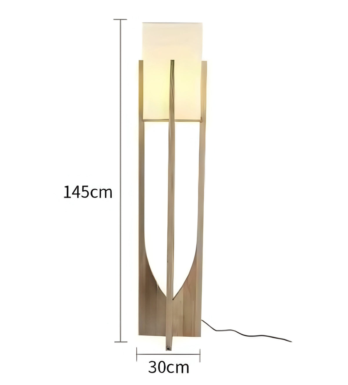 Lampadaire japonais à socle en bois de noyer ou hêtre, vue 10