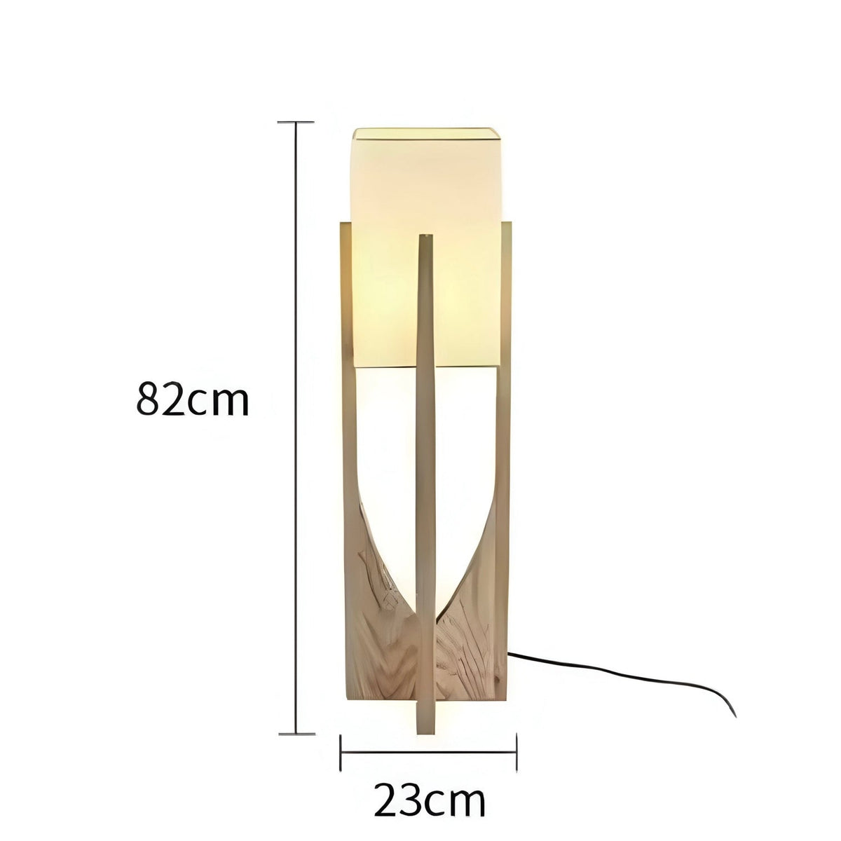 Lampadaire japonais à socle en bois de noyer ou hêtre, vue 11