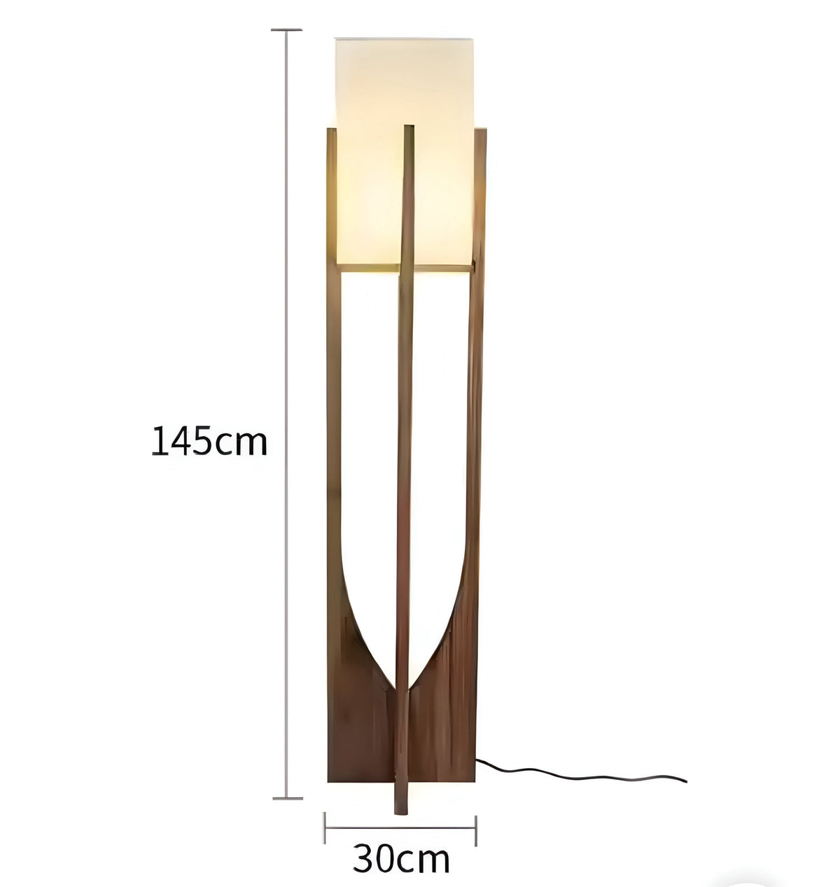 Lampadaire japonais à socle en bois de noyer ou hêtre, vue 12