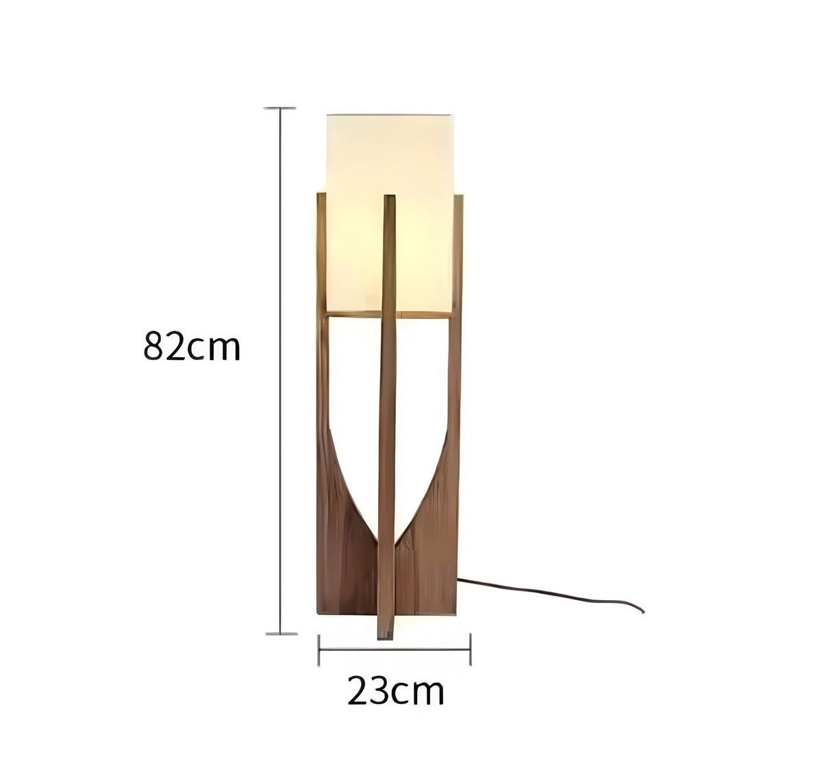 Lampadaire japonais à socle en bois de noyer ou hêtre, vue 13