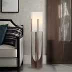 Lampadaire japonais à socle en bois de noyer ou hêtre, vue 4
