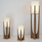 Lampadaire japonais à socle en bois de noyer ou hêtre, vue 9
