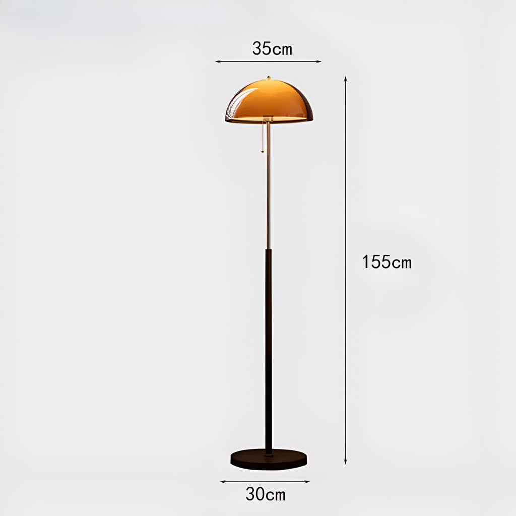 Lampadaire japonais champignon à abat-jour ambre, vue 8