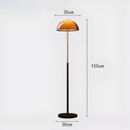 Lampadaire japonais champignon à abat-jour ambre, vue 8