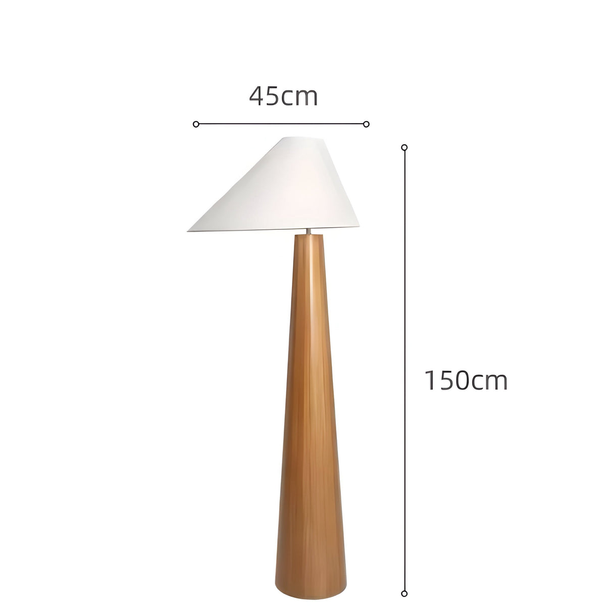 Lampadaire japonais en chêne massif et abat-jour tissu, vue 5