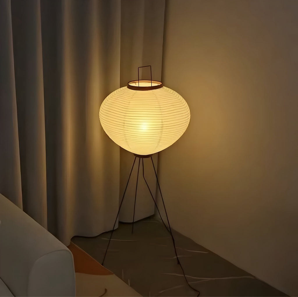 Lampadaire japonais en papier façon lampion Yuzzo, vue 3
