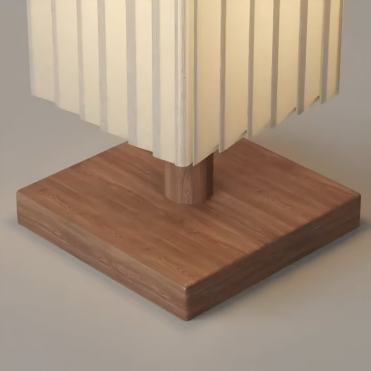 Lampadaire japonais rectangulaire en tissu et pied bois, vue 5