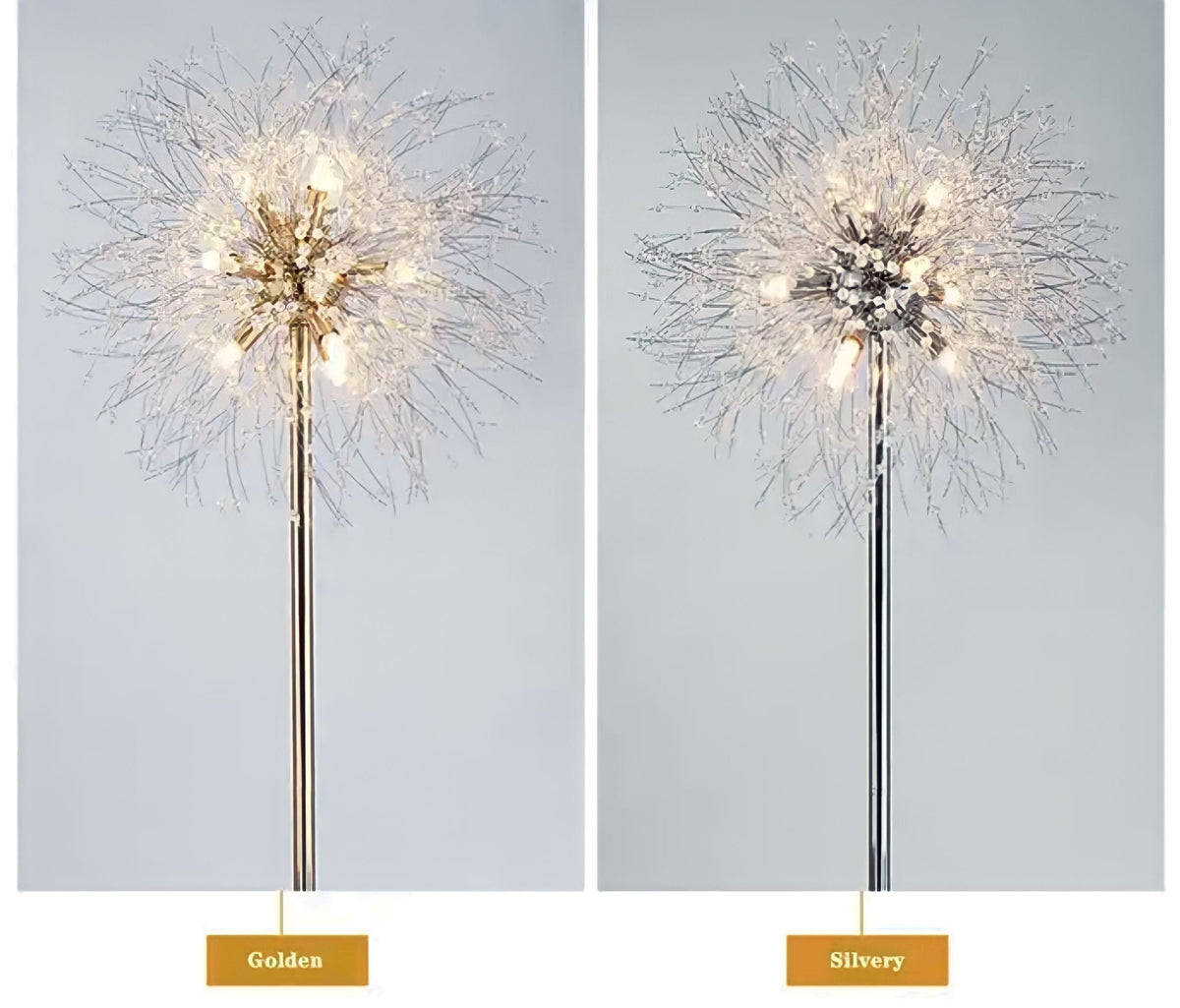 Lampadaire marbre et cristal K9 en forme de pissenlit, vue 5
