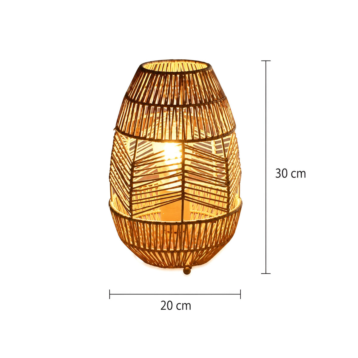 Lampadaire wabi-sabi à abat-jour tressé effet rotin, vue 5