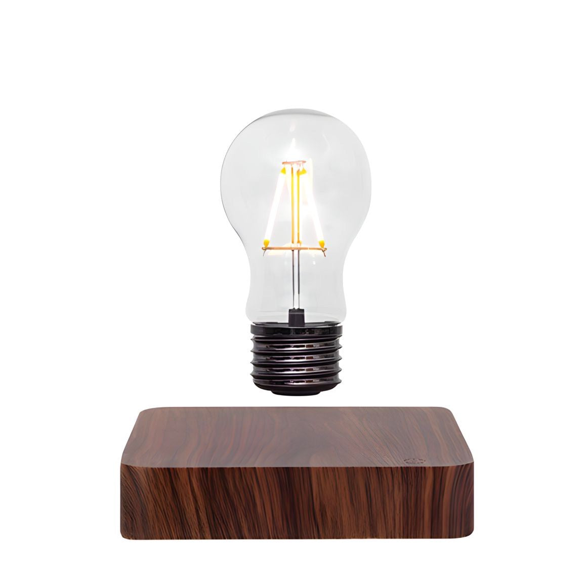 Lampe à poser ampoule lévitante, socle effet noyer, vue 5