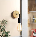 Lampe à poser en bois et fer vintage, aussi murale