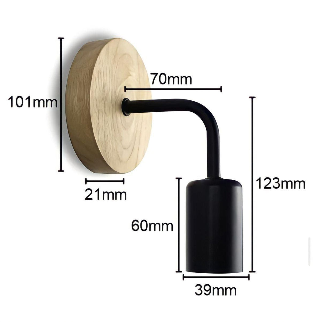 Lampe à poser en bois et fer vintage, aussi murale, vue 6
