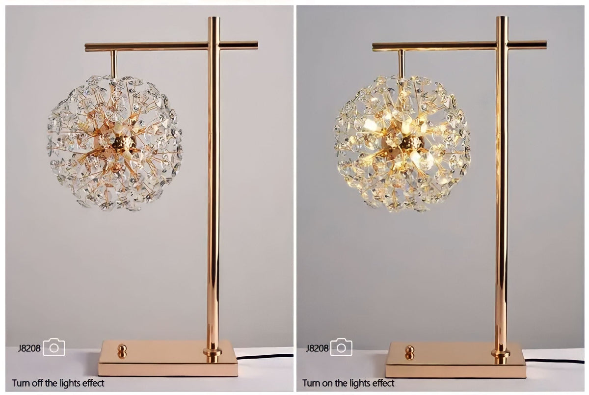 Lampe à poser pissenlit en cristal K9, finition bronze, vue 5