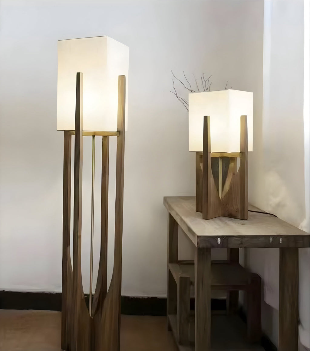 Lampe à poser wabi-sabi en bois de noyer ou de hêtre, vue 3