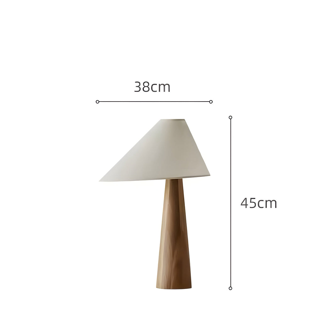 Lampe à poser wabi-sabi en chêne massif et tissu, vue 4
