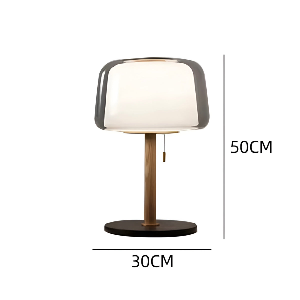 Lampe de chevet champignon en verre fumé, variateur, vue 4