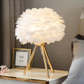 Lampe de chevet design à plumes, blanche, pêche ou noire