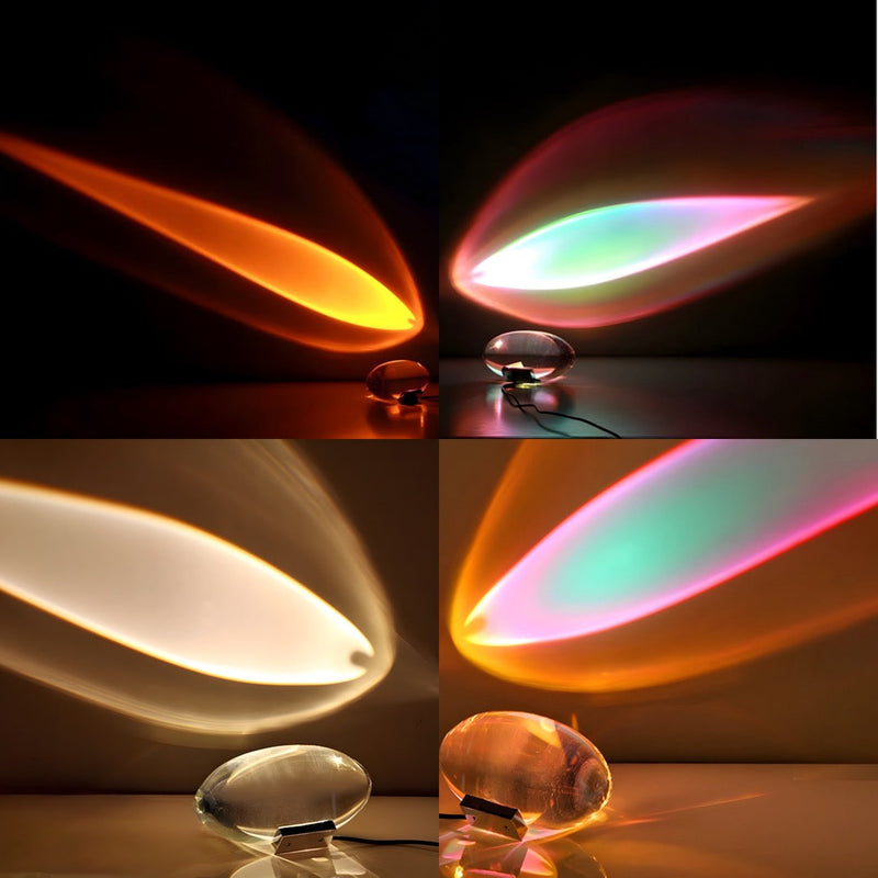Lampe de chevet design effet coucher de soleil à lentille